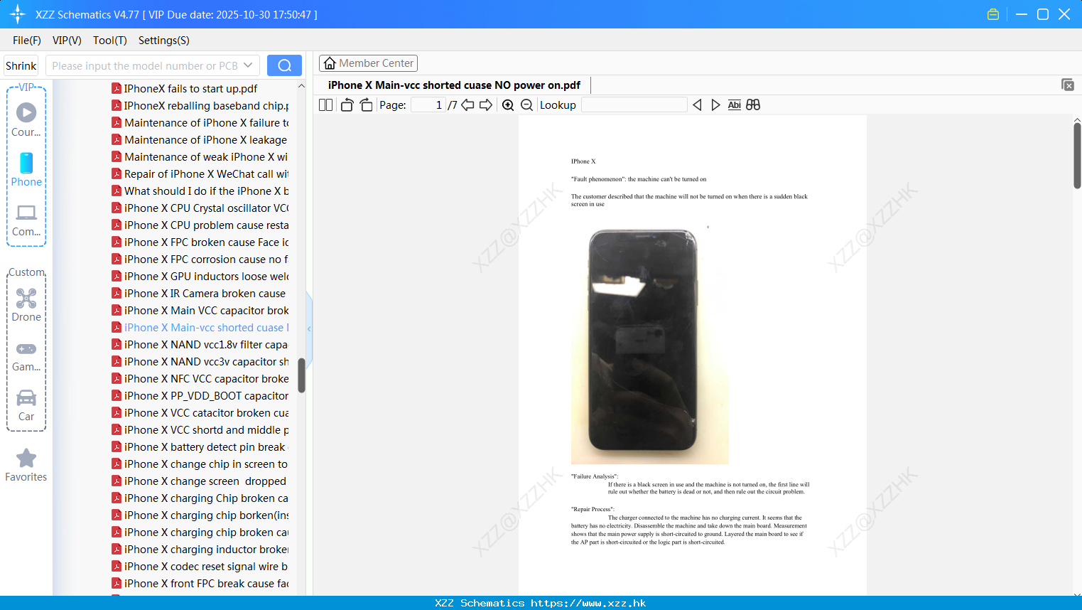 IPhone X Main-vcc Shorted Cuase NO Power On